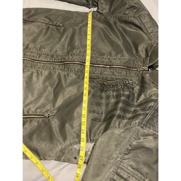 Harley Davidson Grey Riding Jacket Coat Double Zip Nylon Polyester Size 2XL - Picture 13 of 14